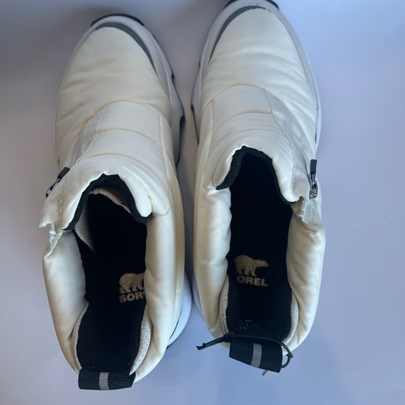 SOREL Women's 8.5 Kinetic Impact Puffy Zip Waterproof Boots Insulated Chalk NWT - Picture 10 of 11